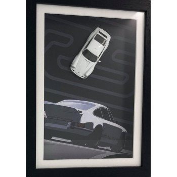 Cadre 3D de la Porsche Carrera Blanche