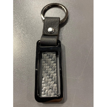 Porte-clés en fibre de carbone chromé clair